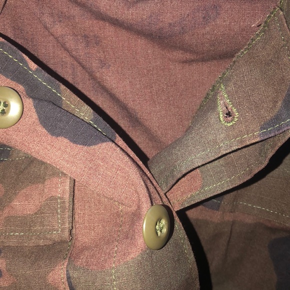 Unique maroon and green Army Jacket w/collar - Picture 9 of 10